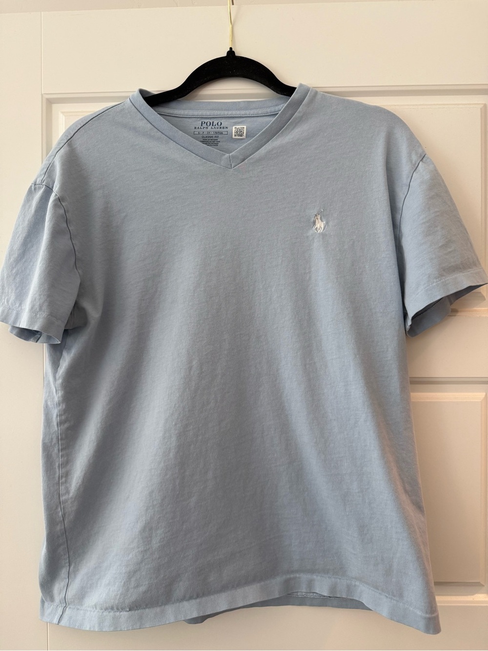 Polo by Ralph Lauren Light Blue V-Neck Tee with Embroidered Pony